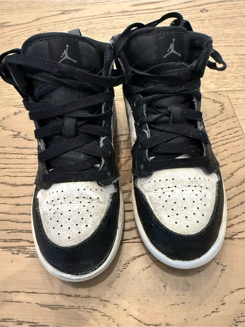 Jordan Kids High-Top Sneakers in Black and White
